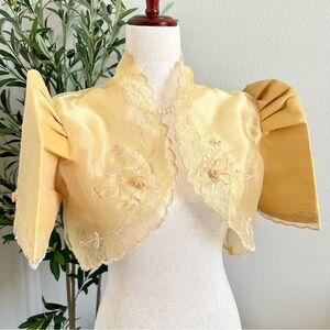 Gold Organza Terno Sleeve Filipiniana Bolero 🖤